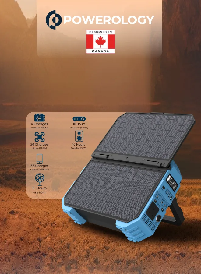 Powerology 600W 192000mAh Portable Generator Integrated Solar Panel - Image 8