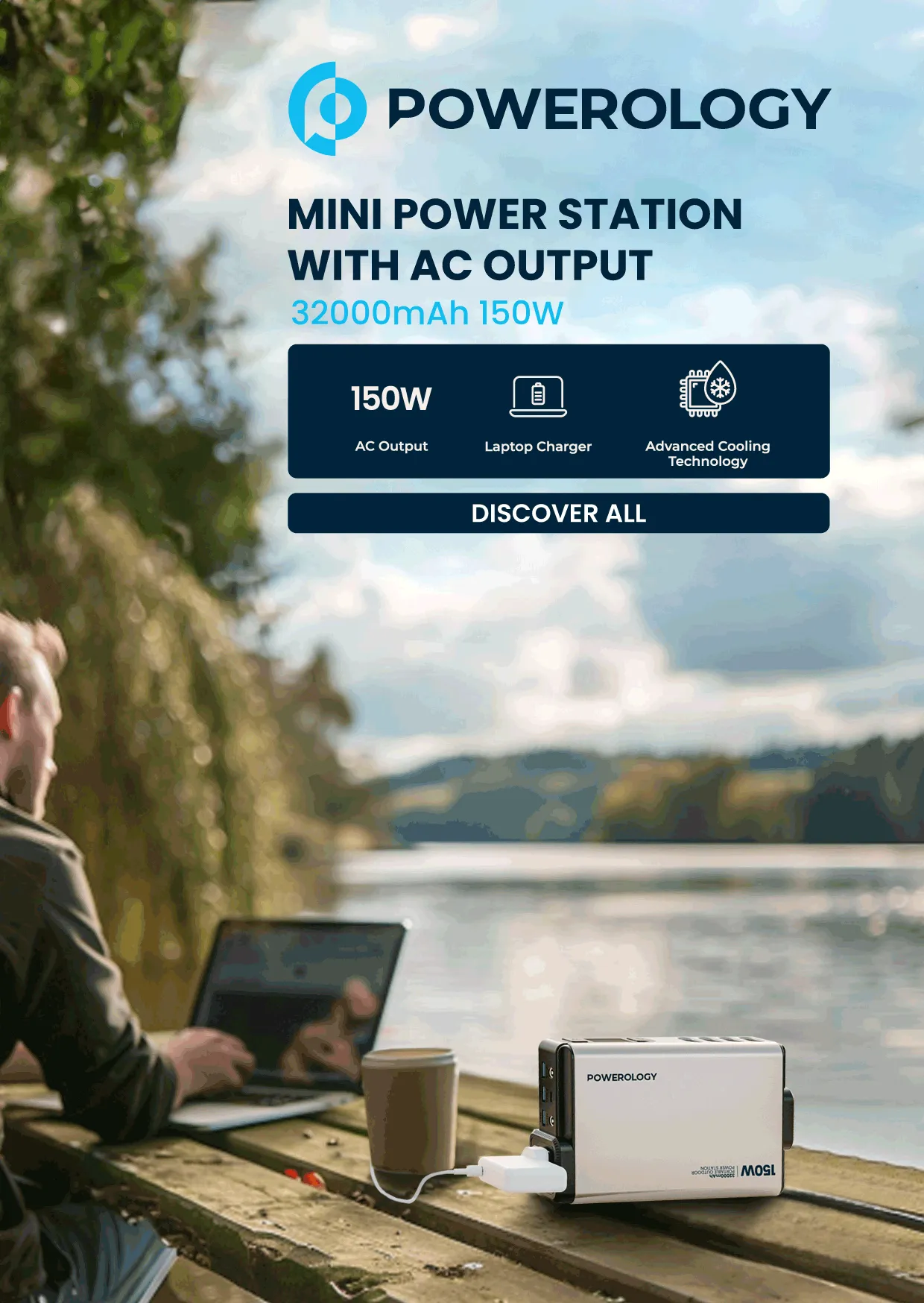 Powerology 32000mAh 150W Mini Power Station With AC Output - Image 3